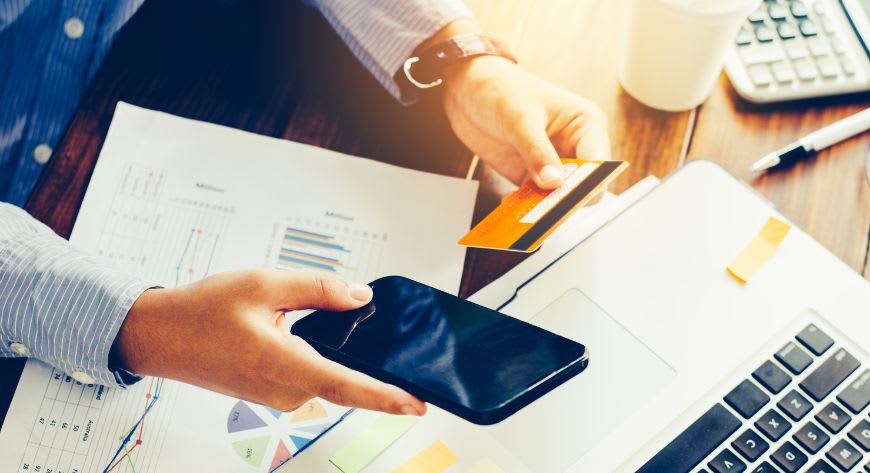 Buyer experience: person making a purchase on a phone