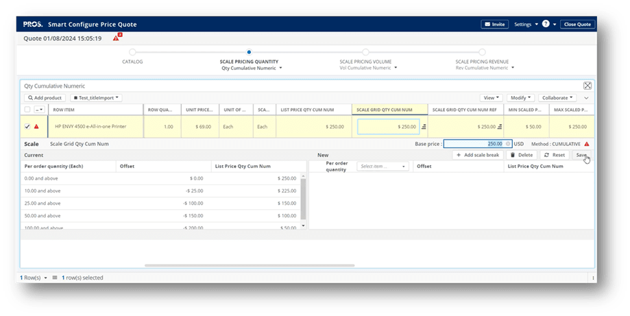 PROS Platform Smart Configure Price Quote screenshot